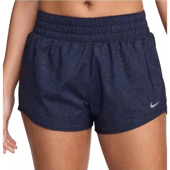 Nike Women's Midnight Navy One Dri-Fit Mid-Rise 3” Brief-Lined Shorts Size S - Picture 1 of 9